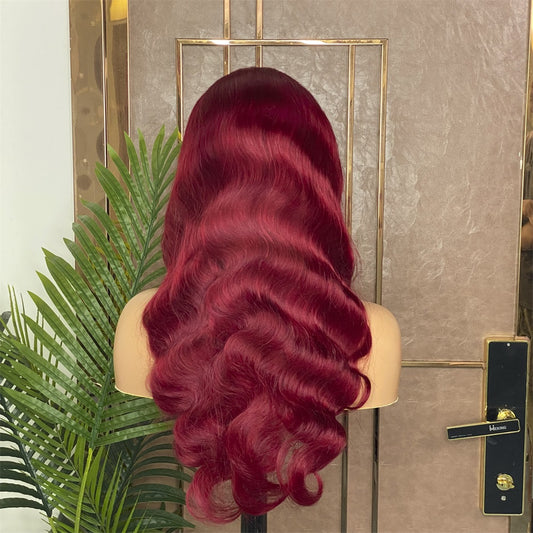 Lace Frontal Brazilian Burgundy Body Wave Human Hair Wig