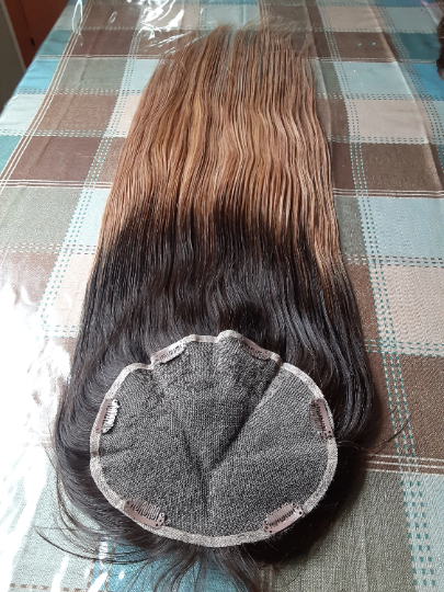 Stock Full lace Brazilian Brown Ombre Straight Double Drawn Human Hair Closure