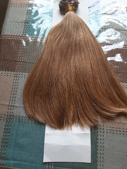 סטרייט אירופאי #27 קרטין פיוז'ן כפול קצה שטוח תוספות שיער אדם 12 אינץ' 100 גרם