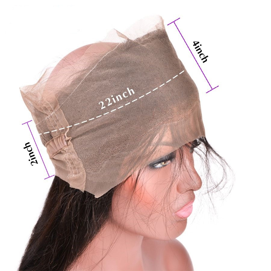 Stock 360 Brazilian Natural Color Lace Frontal (22.5" x 4" x 2.5") Set