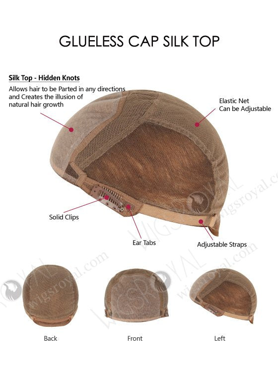 Stock Glueless European Blonde Ombre with HL Slight Wave Human Hair Silk Top Wigs