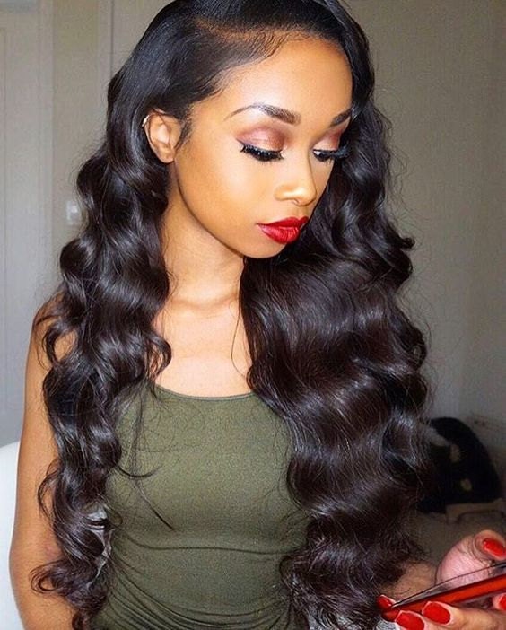 Custom Full Lace Brazilian Black Deep Body Wave Human Hair Wig