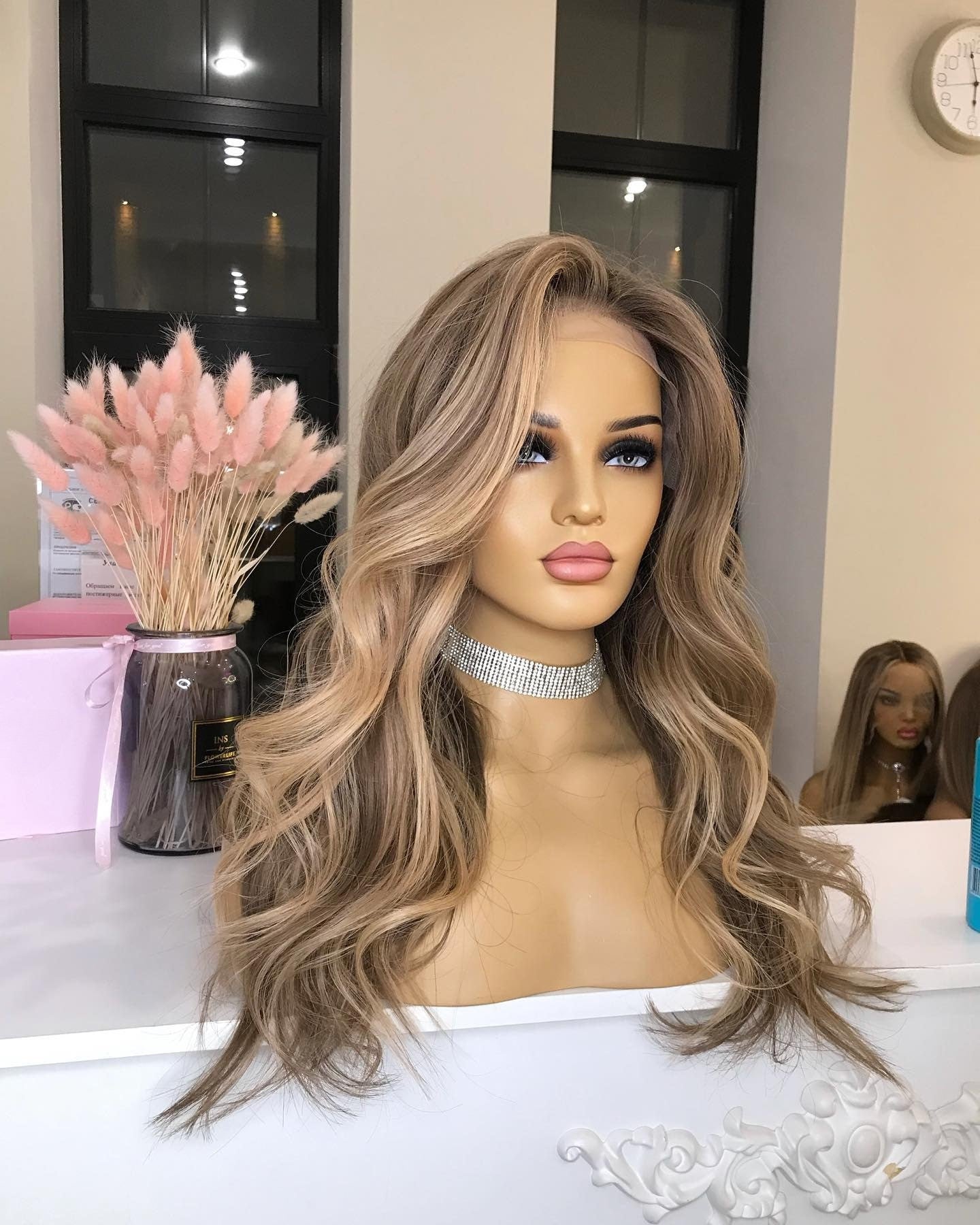 Custom Lace Front European Brown Ombre Balayage HL Body Wave Human Hair Wig