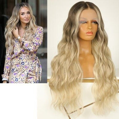 Lace Front Brazilian Ash Blonde Ombre with HL Wavy Human Hair Wigs