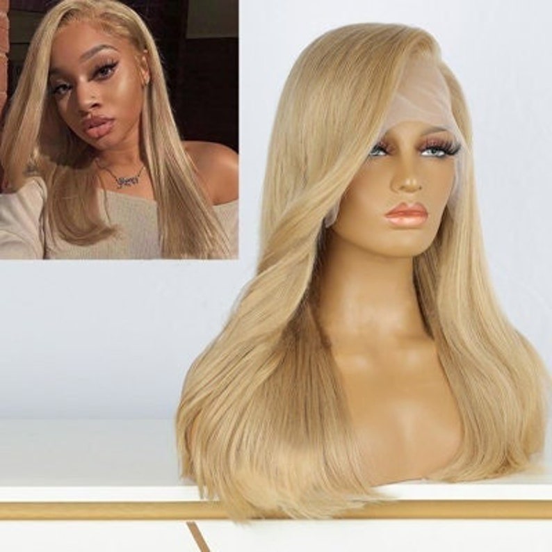 Stock Lace Front Brazilian Pure Blonde Straight Human Hair Wigs