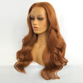 Lace Front Brazilian Copper Red Wavy Human Hair Wigs