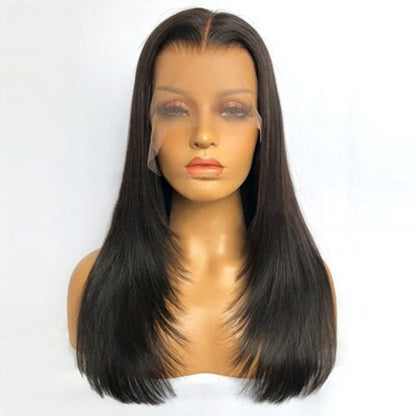 Lace Front Brazilian Black Straight Human Hair Wigs