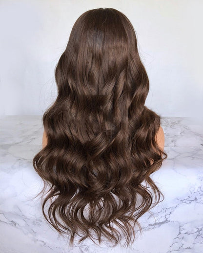 Lace Front Brazilian Brown Wavy Human Hair Wigs