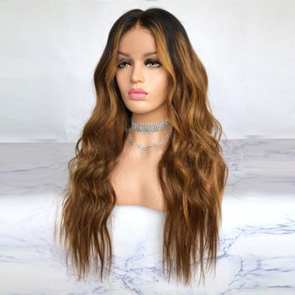 Stock Lace Front Brazilian Natural Black Ombre Wavy Human Hair Wigs