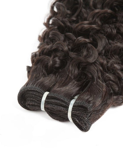 Stock Peruvian Natural Color Water Curl Double Drawn Human Hair Wefts