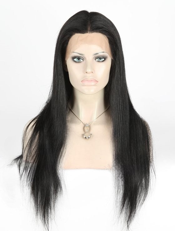 Lager full blonder Indian Remy #1B/27 Lys Yaki menneskehår parykk 16" 130%