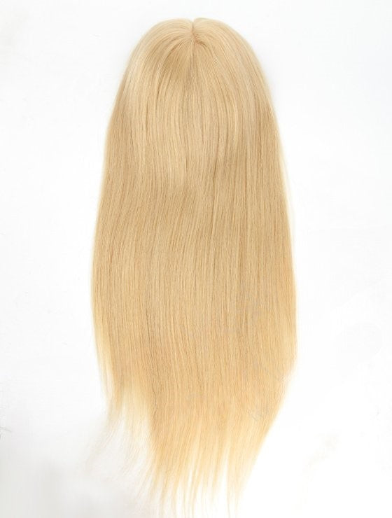 Stock European #2A Straight Double Drawn Human Hair Topper 16" Silk Top 130% Dichte