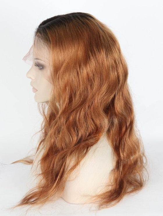 Custom Full Lace Brazilian Natural Color Ombre Body Wave Human Hair Wig