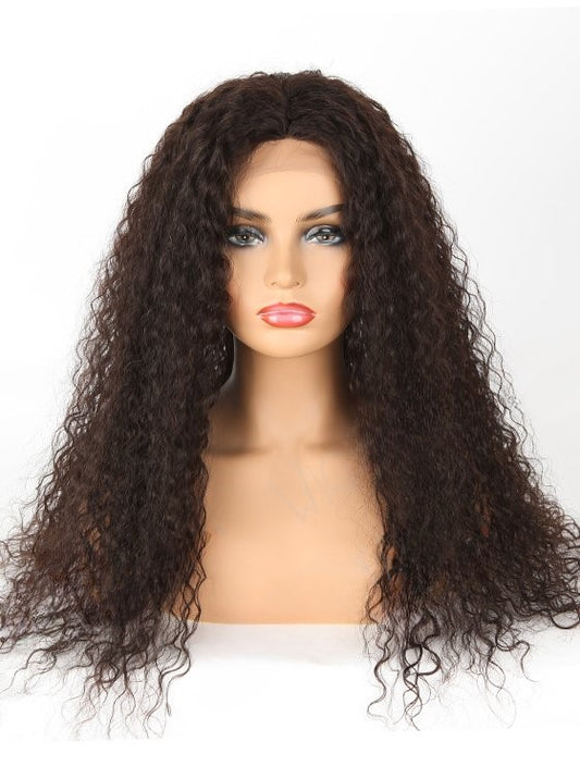 Stock Full Lace Indian Remy Natural Color Loose Curl 18mm Silk Top Wig