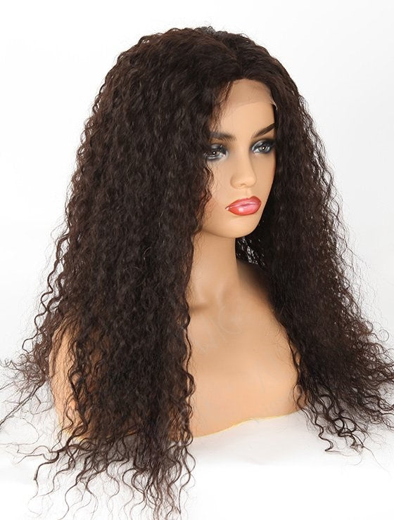 Stock Full Lace Indian Remy Natural Color Loose Curl 18mm Silk Top Wig