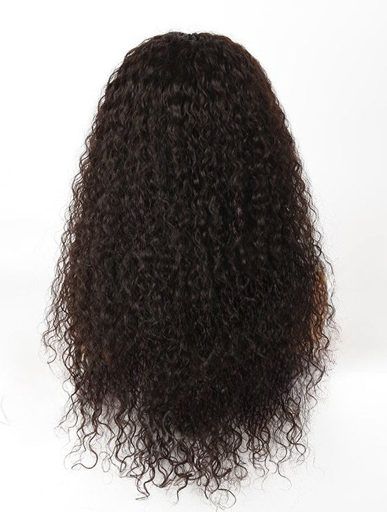 Stock Full Lace Indian Remy Natural Color Loose Curl 18mm Silk Top Wig