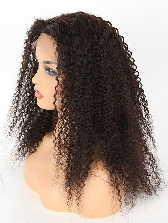 Stock Full Lace Malaysian Natural Color Light Yaki Human Hair Perücken 14-16" mit Silk Top 4.5" x 4.5" 130% Dichte