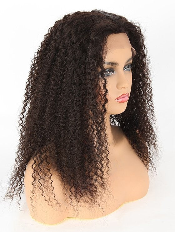 Stock Full Lace Malaysian Natural Color Light Yaki Human Hair Perücken 14-16" mit Silk Top 4.5" x 4.5" 130% Dichte