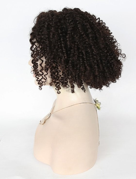 Stock Glueless Brazilian Natural Color Tight Spiral Curl Human Hair Wig