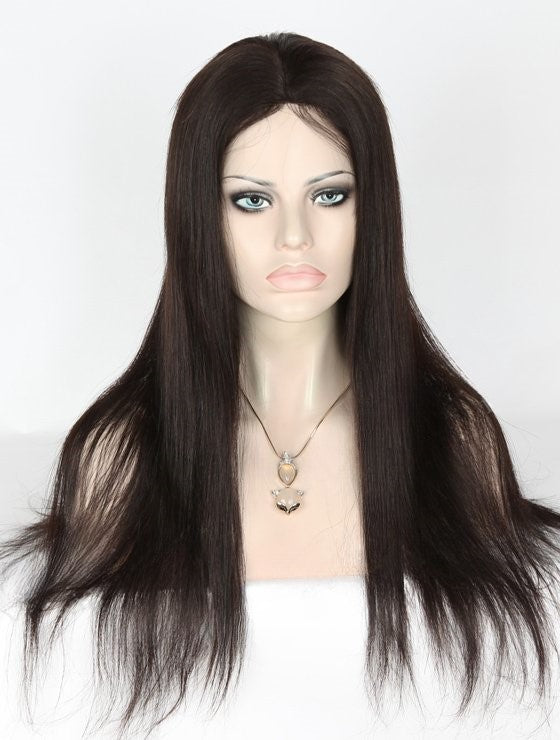 Stock Glueless Brazilian Natural Color Natural Straight Human Hair Silk Top Wig