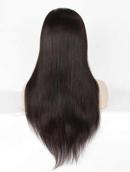 Stock Glueless Brazilian Natural Color Natural Straight Human Hair Silk Top Wig