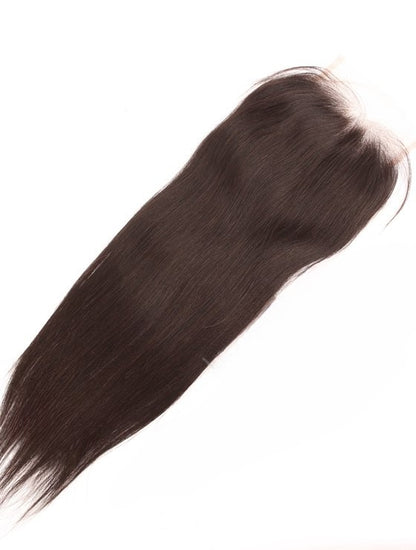 Stock Full lace Indian Remy Natural Color Straight Human Hair Closures