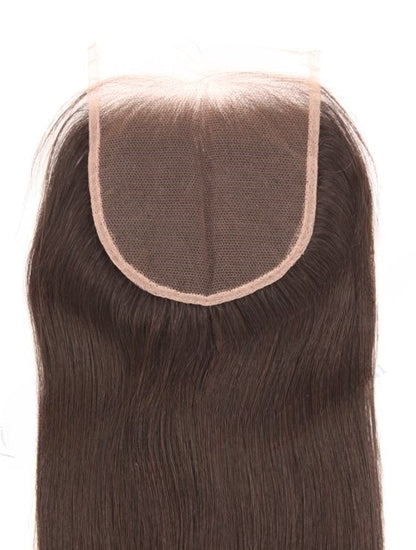 Stock Full lace Indian Remy Natural Color Straight Human Hair Closures