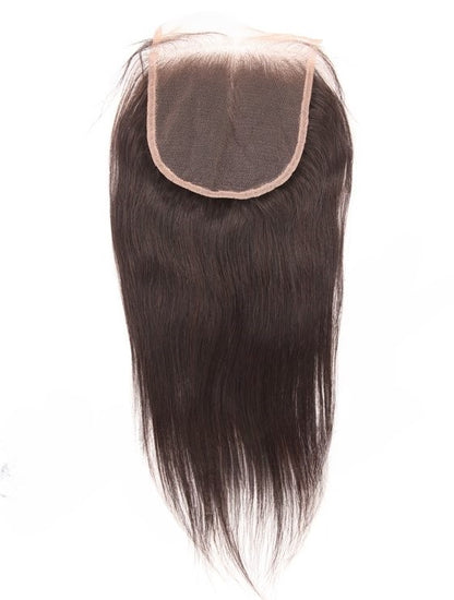 Stock Full lace Indian Remy Natural Color Straight Human Hair Closures