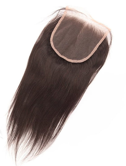 Stock Full lace Indian Remy Natural Color Straight Human Hair Closures