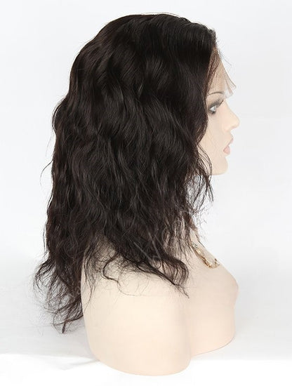 Stock Full Lace Indian Remy Natural Color Natural Wave Human Hair Wig