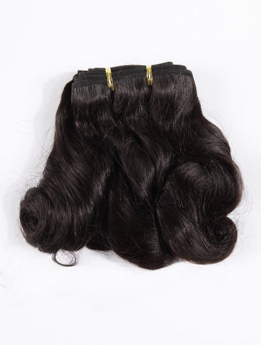 Stock Indian Remy Black Big Loose Curl Human Hair Wefts