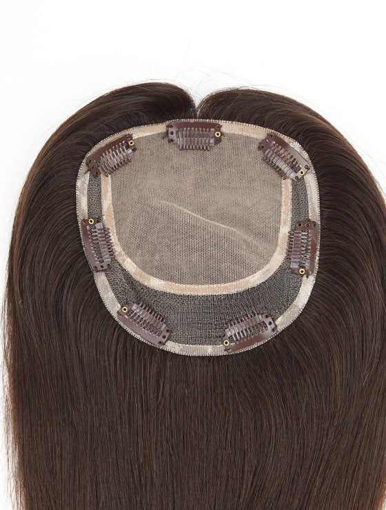 Stock European Virgin Natural Color Straight Human Hair Silk Top Toppers
