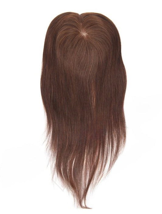 Stock European Noa # Color Natural Straight Double Drawn Human Hair Topper 16" with Silk Top 130% Density