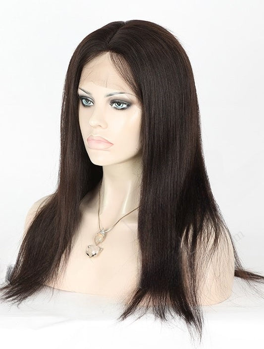 Stock Full Lace Malaysian Natural Color Light Yaki Human Hair Silk Top Wigs