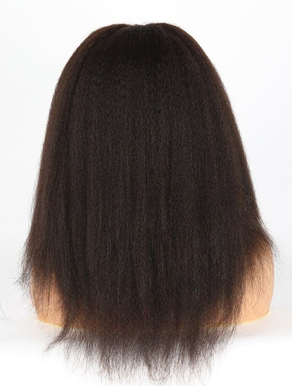 Stock Glueless Malaysian Natural Color Italian Yaki Human Hair Silk Top Wig