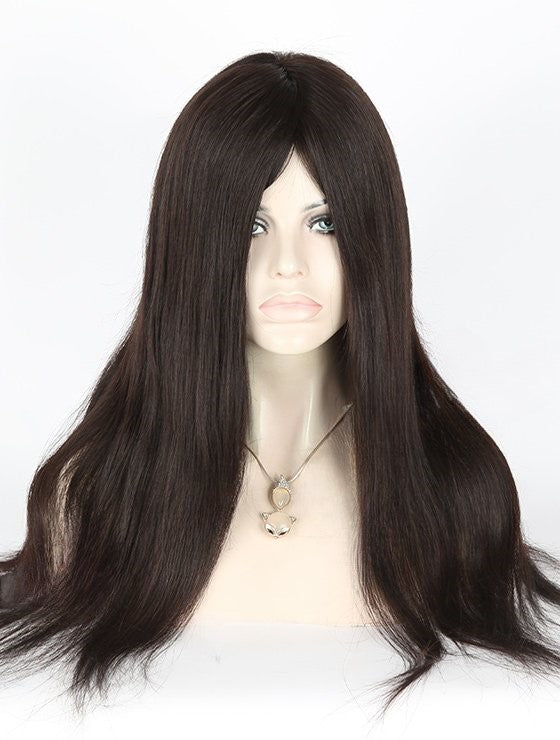 Stock Glueless Malaysian Natural Color Straight Human Hair Silk Top Wig