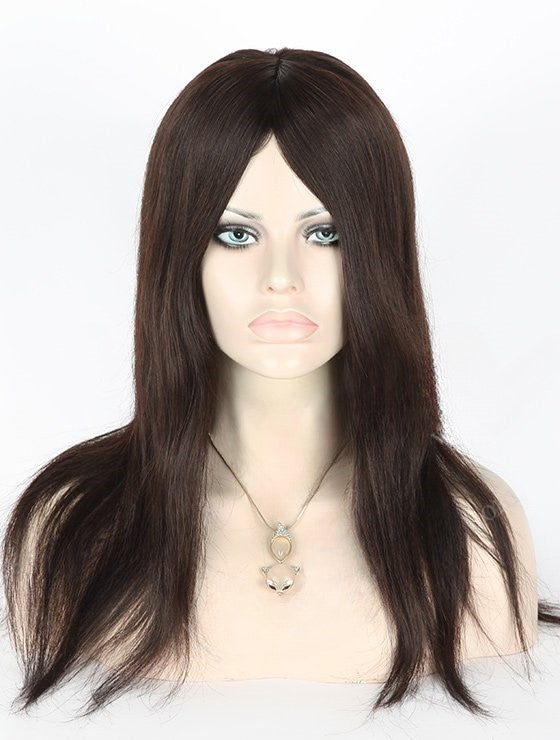 Stock Glueless Malaysian Natural Color Straight Human Hair Silk Top Wig