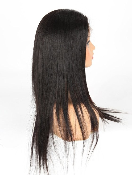 Lager helblonde Indian Remy Naturlig farge rett menneskehår parykk 12-14" 130 % tetthet