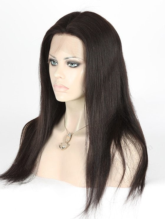 Stock Full Lace Indian Remy Natural Color Light Yaki Human Hair Silk Top Wigs