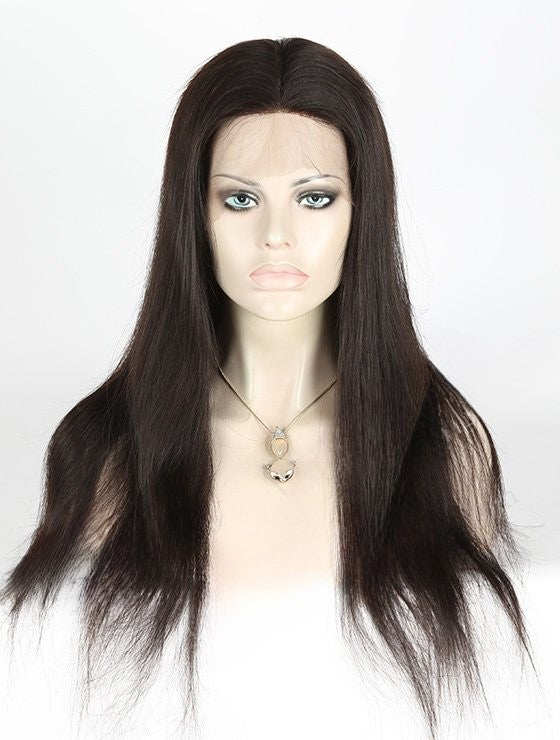 Stock Full Lace Malaysian Natural Color Light Yaki Human Hair Perücken 14-16" mit Silk Top 4.5" x 4.5" 130% Dichte