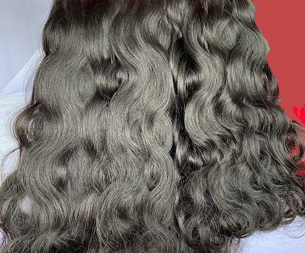 Stock Burmese Raw Natural Black Light Wave Human Hair Bundles.