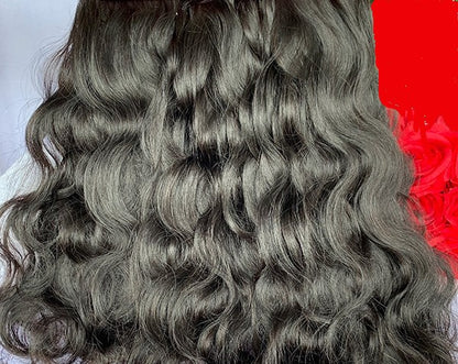 Stock Burmese Raw Natural Black Light Wave Human Hair Bundles.