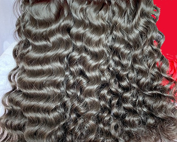 Lager Ubehandlet naturlig farge Mermaid Wave Virgin Human Hair Bunter 12"-24" 3 Doble Wefted Bunter 300g