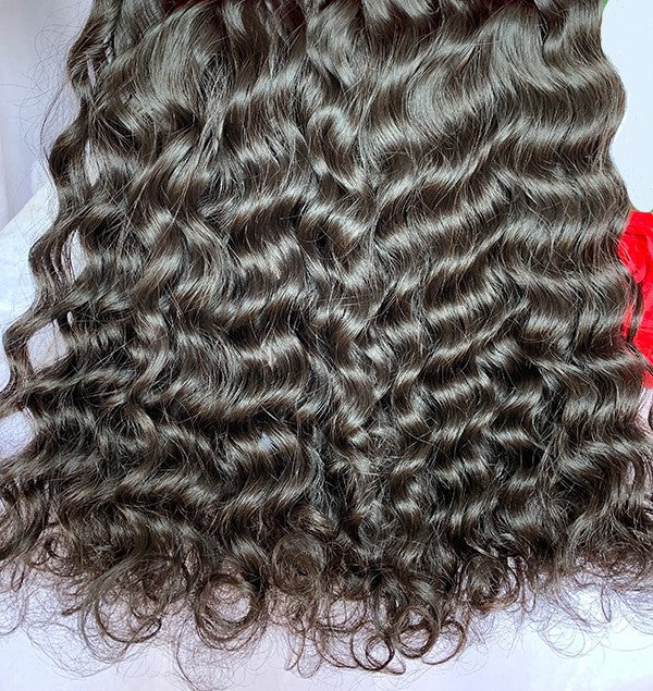 Lager Ubehandlet naturlig farge Mermaid Wave Virgin Human Hair Bunter 12"-24" 3 Doble Wefted Bunter 300g