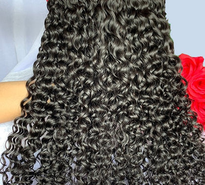 Stock Cambodian Raw Natural Black Naturally Curly Human Hair Bundles