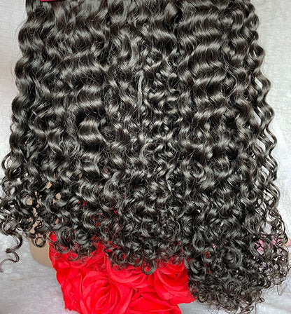 Stock Cambodian Raw Natural Black Naturally Curly Human Hair Bundles