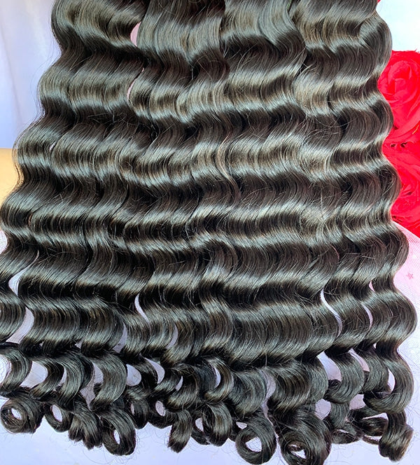 Stock Cambodian Raw Natural Black Rare Wave Human Hair Bundles