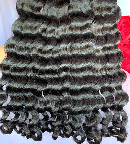 Lager Ubehandlet naturlig farge Rare Wave Virgin Human Hair Bunter 12"-24" 3 Doble Wefted Bunter 300g