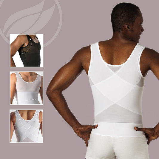 White Abo Men Firm Abdomen and Lower Back Support