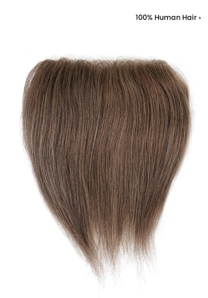 Men's Natural Color Frontal Hairpiece with Super Thin Skin Base